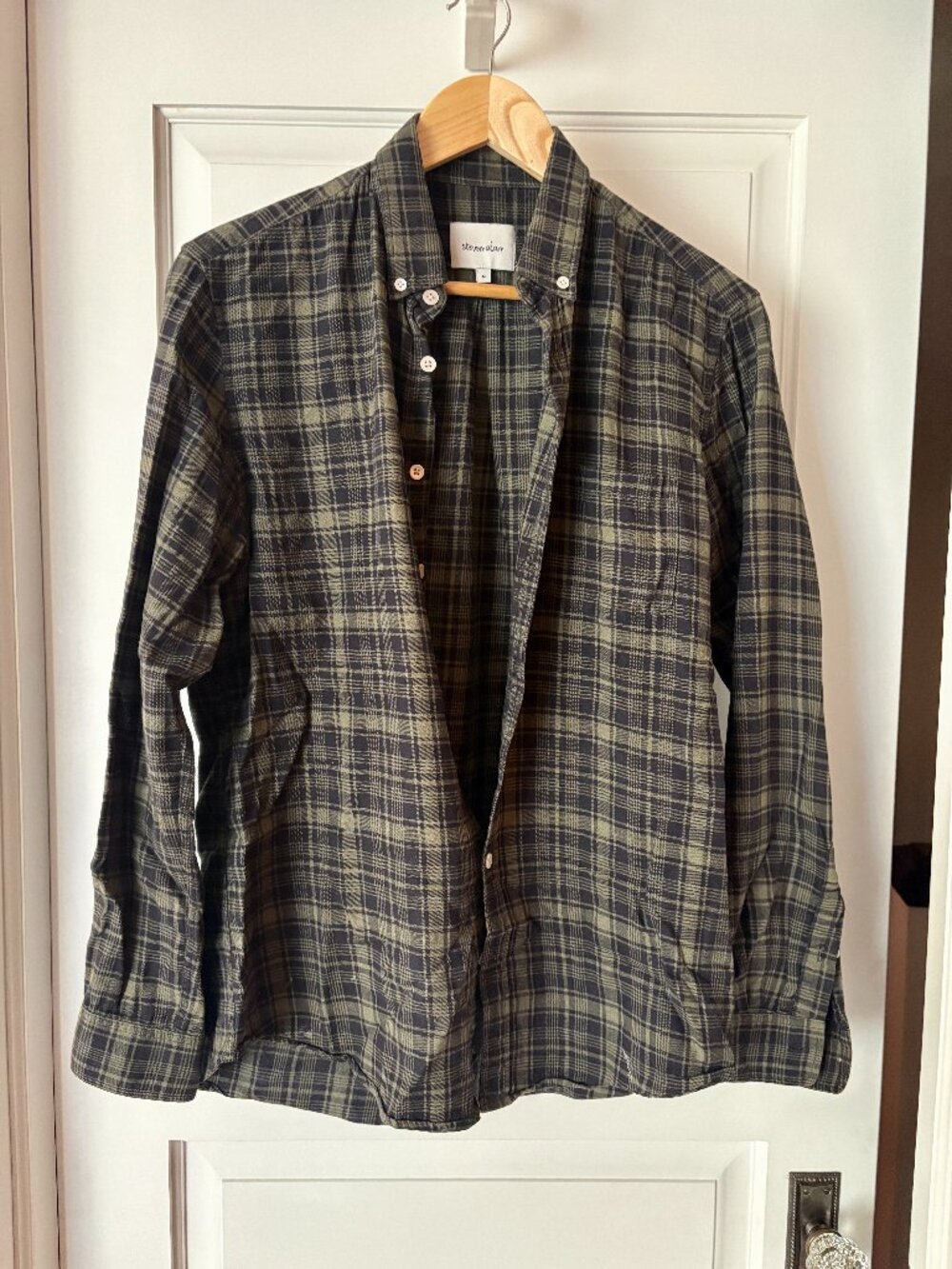 Steven Alan Plaid Long Sleeve Shirt -- Medium